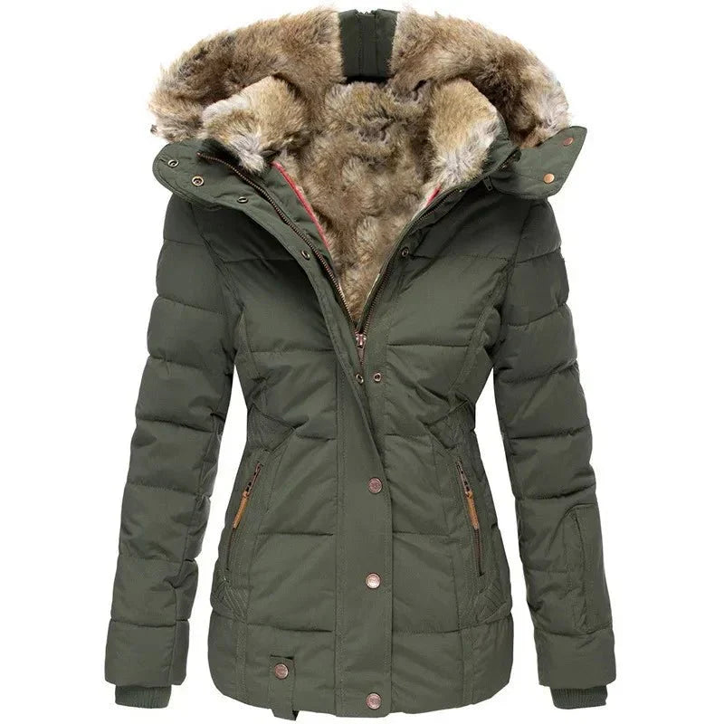 Women's Fur Trim Parka – Hooded Longline Winter Coat
