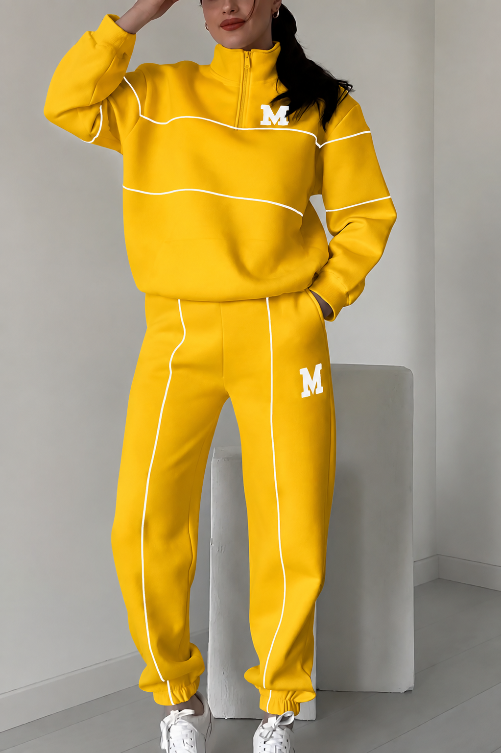 Women's Half-Zip Tracksuit – Matching Jogger Set
