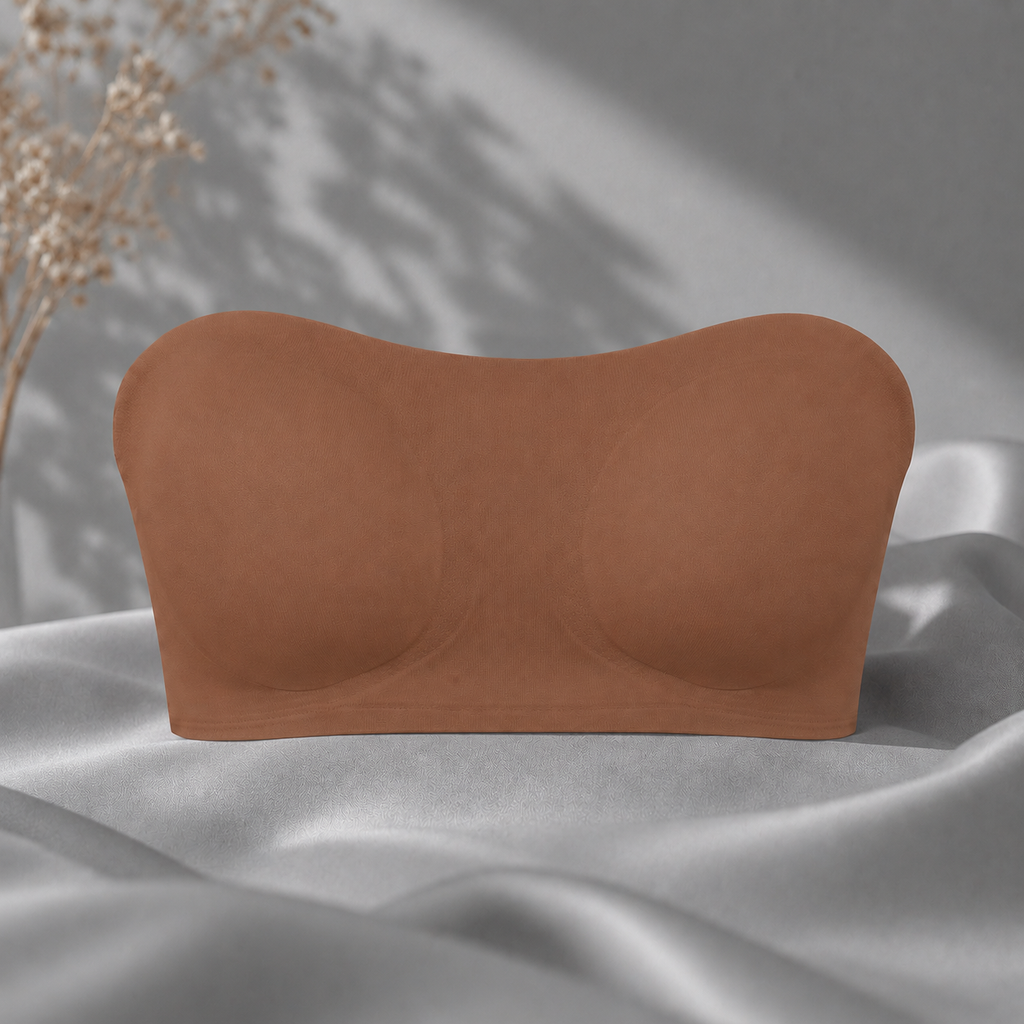 Women's Crossover Strapless Bra – Wireless Side Closure Support Bra