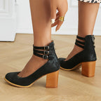 Women’s Heeled Sandals – Ankle Strap Block Heel Sandals – Casilda