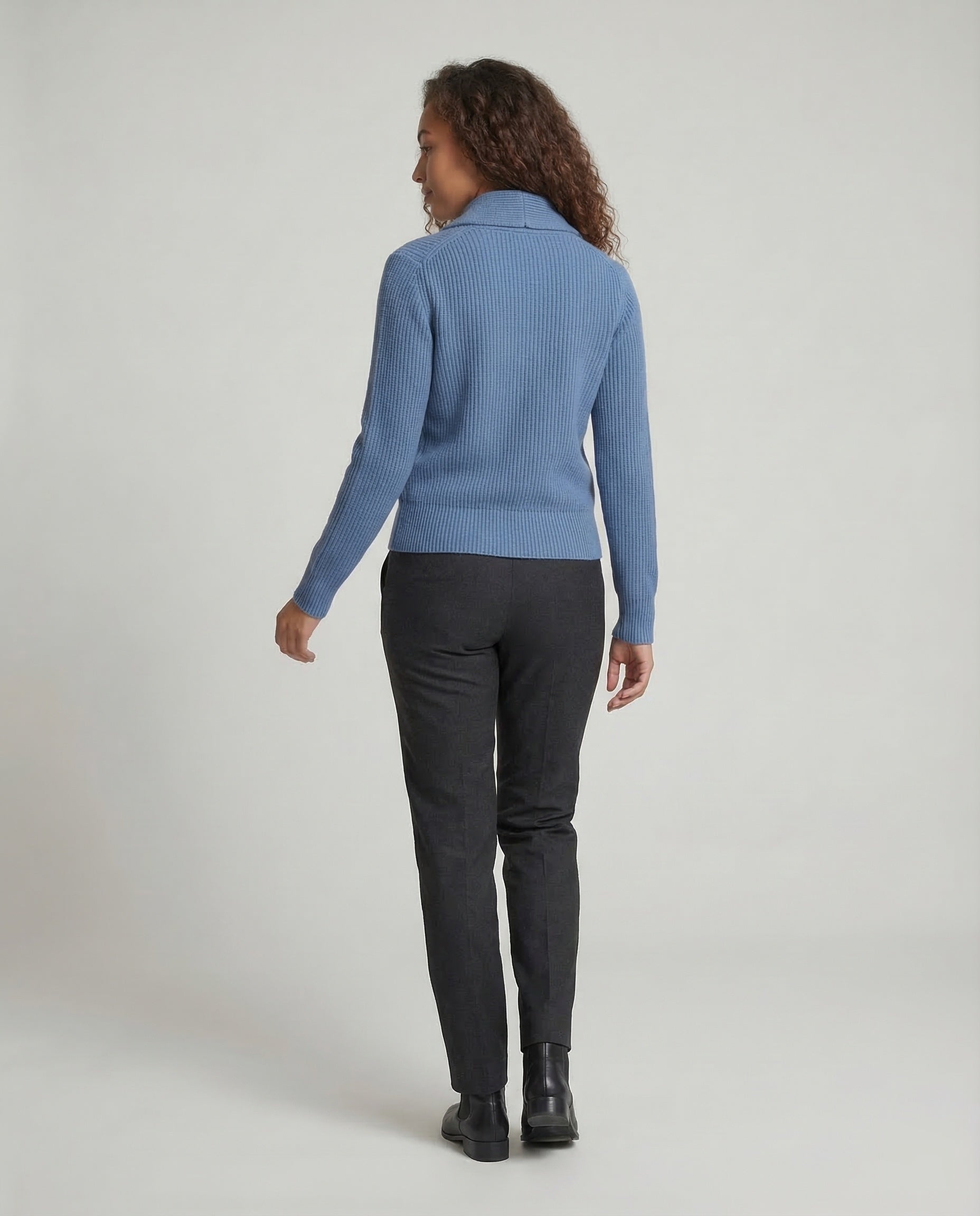 Women's Collared Knit Cardigan – Lapel Neck Button Front Cardigan