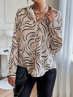 Women's Button-Up Blouse – Printed Casual Blouse – Scarlett