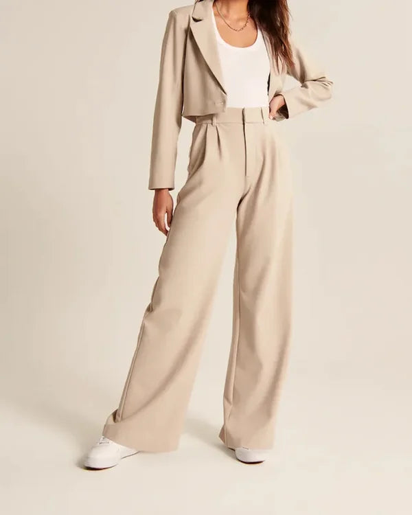 Women's High Waist Flare Pants – Fitted Flared Leg Dress Trousers