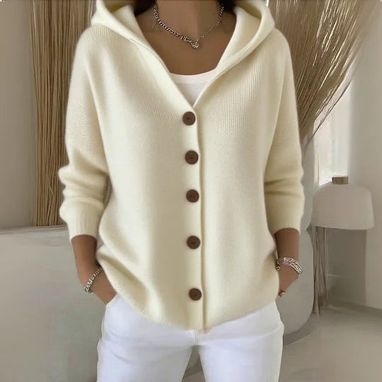 Women's Hooded Sweater Cardigan – Button Knit Jacket