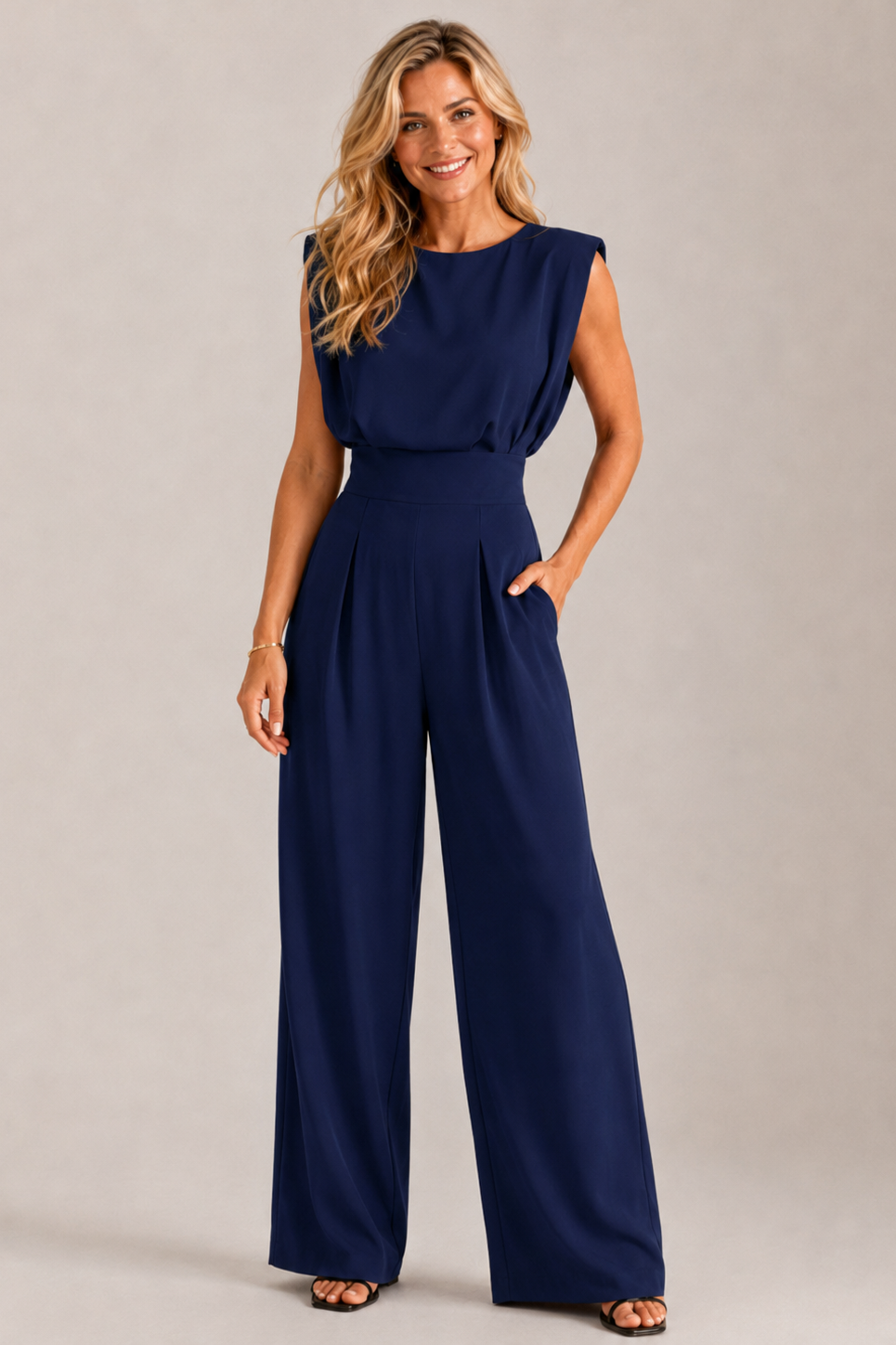 Women's Sleeveless Straight Leg Jumpsuit – Pocket Jumpsuit