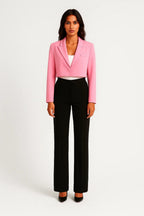 Women's Cropped Blazer – Notched Collar Office Blazer – Harper
