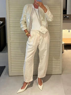 Women's Sparkle Bomber Jacket – Sequin Zip Front Statement Jacket