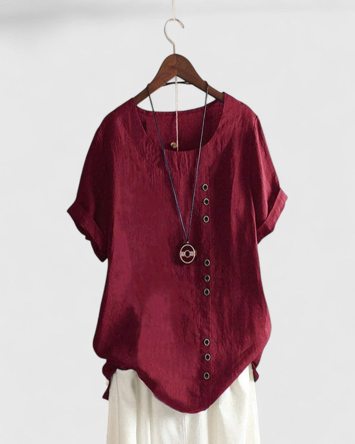 Women's Summer Blouse – Button Front Casual Blouse – Amanda