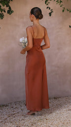 Women's Side Slit Maxi Dress – Strappy Fitted Formal Evening Gown