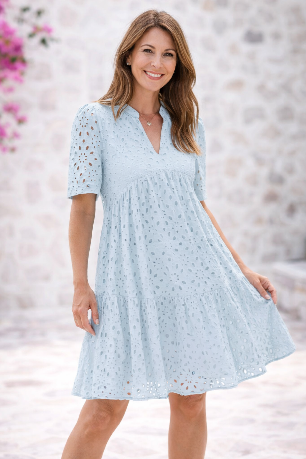 Women's Embroidered Midi Dress – Broderie Dress