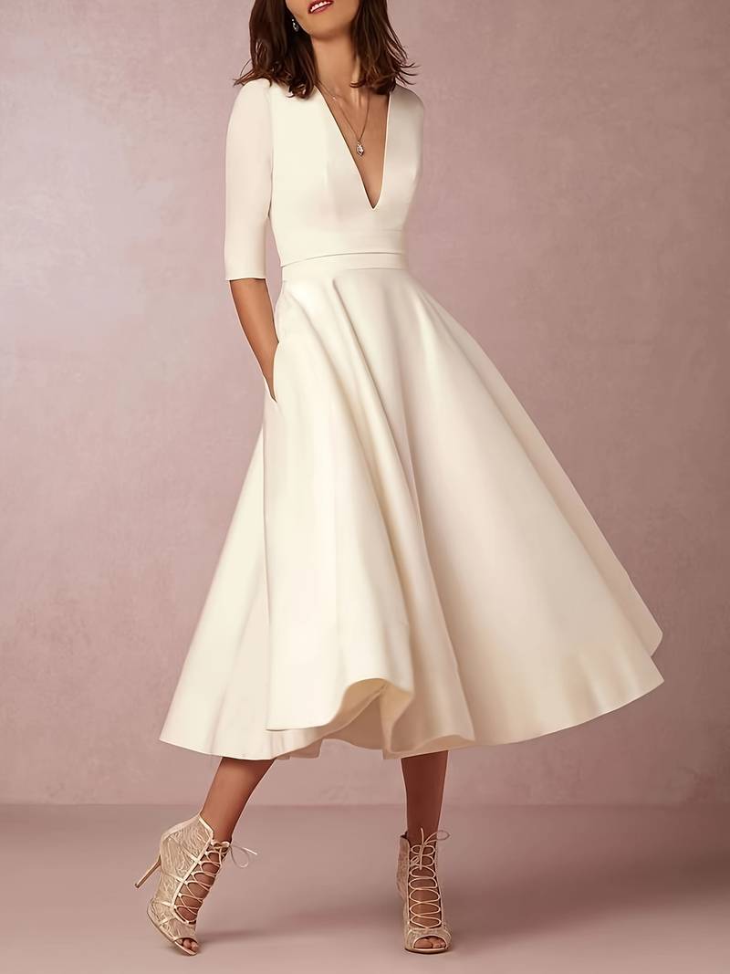 Women's Retro A-Line Swing Dress – Vintage Flared Party Dress