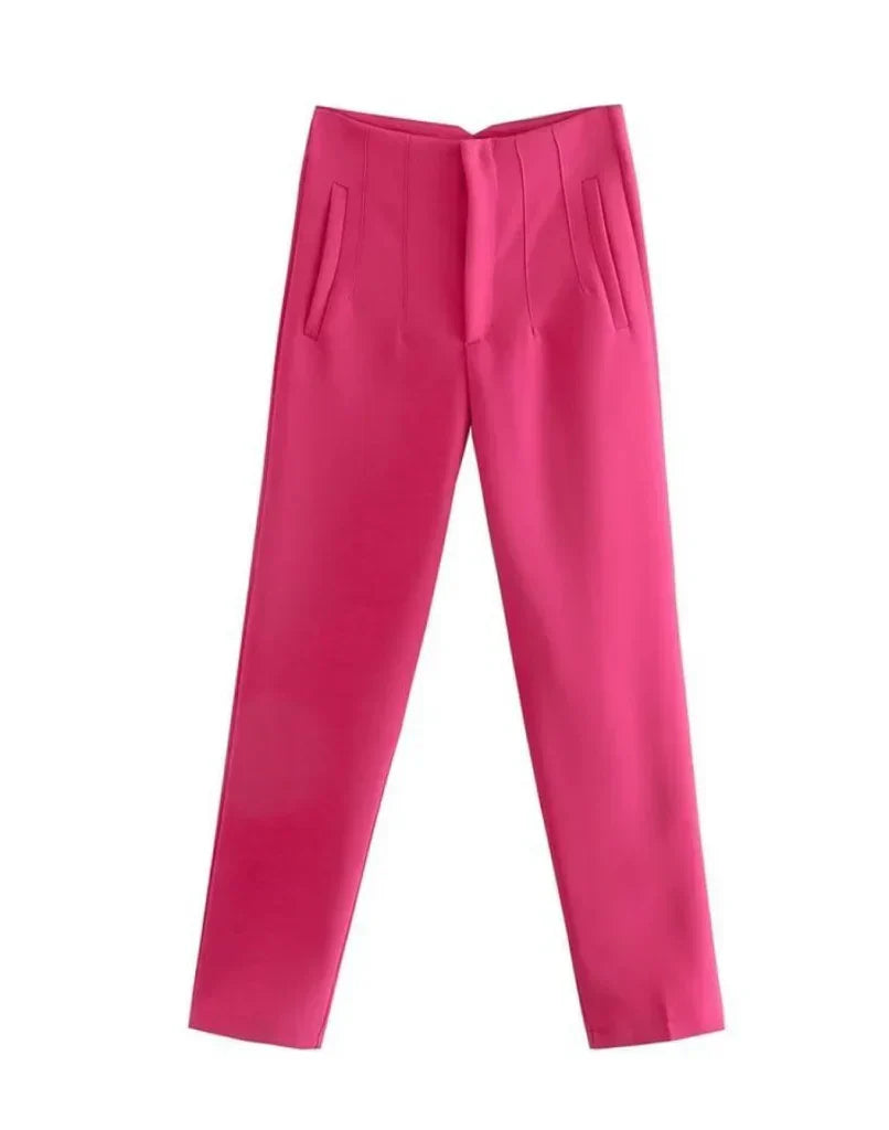 Women's Straight Leg Dress Pants – Wrinkle Resistant Tailored Trousers
