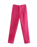 Women's Straight Leg Dress Pants – Wrinkle Resistant Tailored Trousers