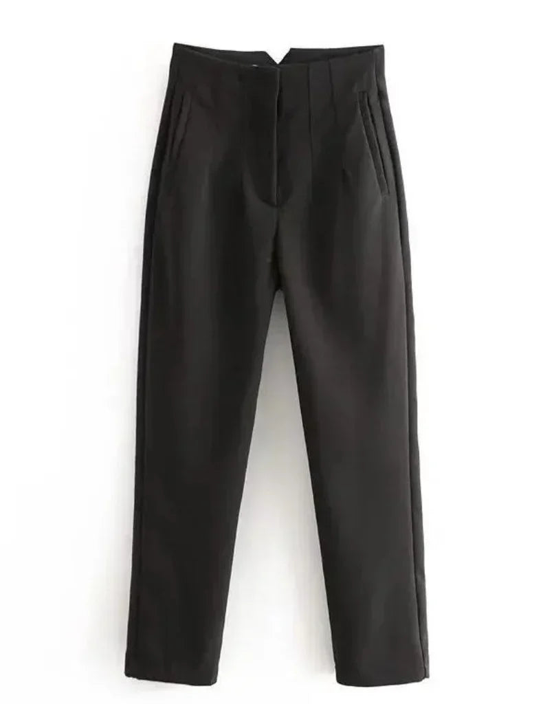 Women's Straight Leg Dress Pants – Wrinkle Resistant Tailored Trousers