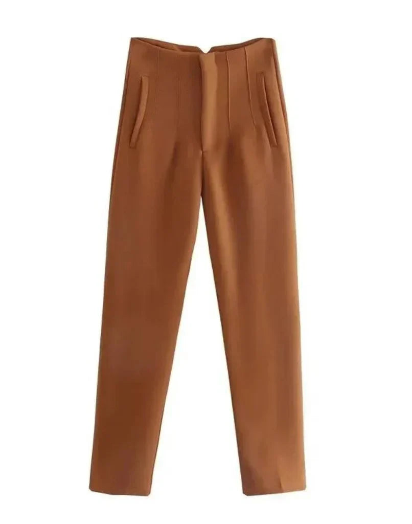 Women's Straight Leg Dress Pants – Wrinkle Resistant Tailored Trousers