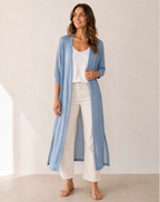 Women's Soft Duster Cardigan – Open Front Long Knit Layer