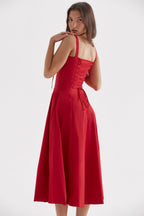 Women's Floral Midi Dress – Bustier Occasion Dress – Virelle