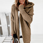 Women's Open Front Winter Cardigan – Cozy Relaxed Longline Cardigan