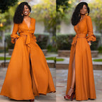 Women's Relaxed Maxi Dress – Flowy Full-Length Occasion Dress