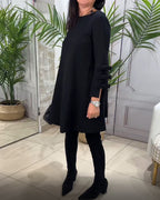 Women's Long Sleeve Knee Length Dress – Relaxed Pocket Day Dress