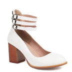 Women’s Heeled Sandals – Ankle Strap Block Heel Sandals – Casilda