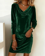 Women's Off-Shoulder Maxi Dress – Draped Formal Evening Occasion Dress