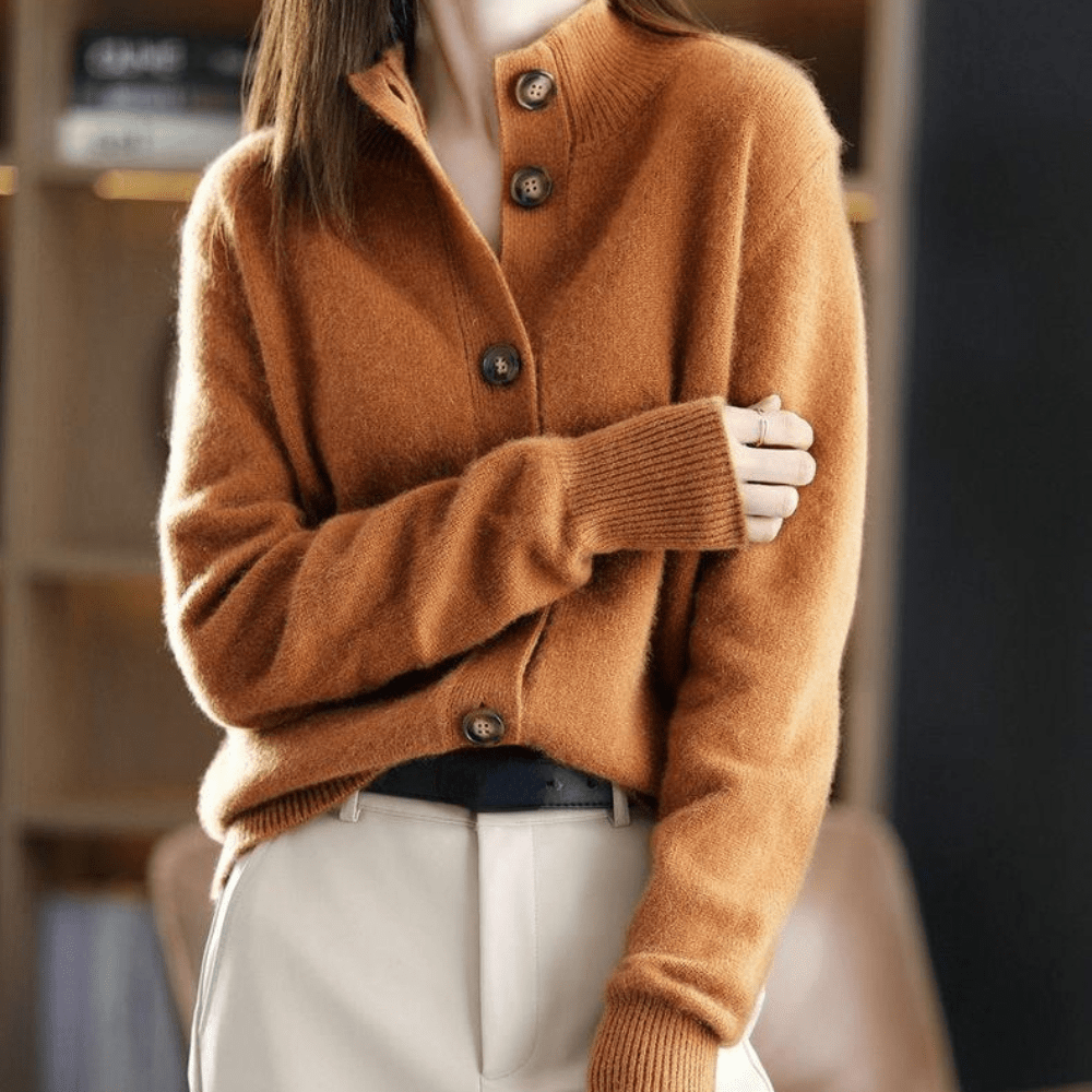 Women's Plush Button Cardigan – Fluffy Long Sleeve Knit Cardigan