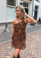 Women's One-Shoulder Mini Dress – Ruffle Party Dress