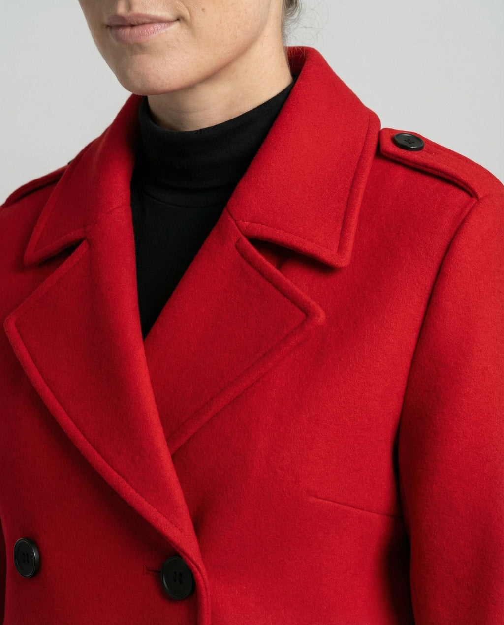 Women's Full Length Lapel Coat – Tailored Double-Breasted Overcoat