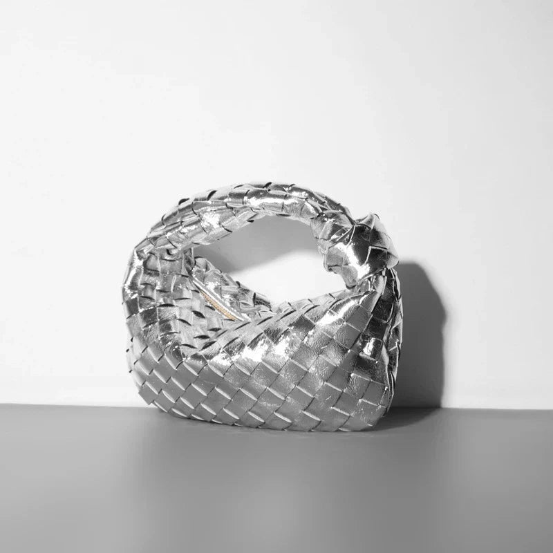 Women's Metallic Braided Handbag – Evening Occasion Bag – Blair