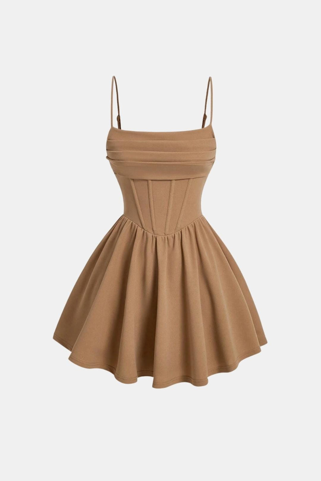 Women's Corset Mini Cocktail Dress – Spaghetti Strap Pleated Party Dress