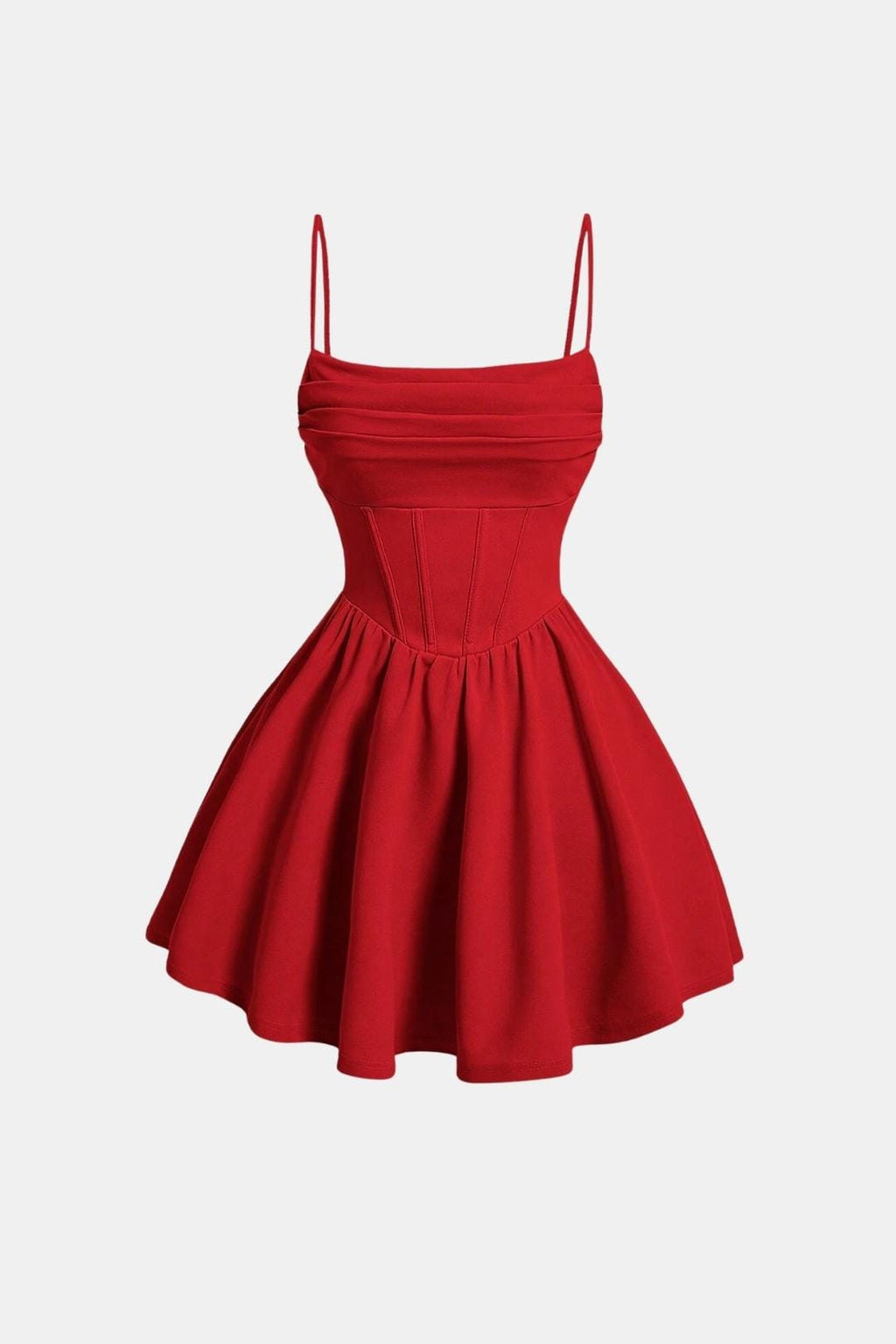 Women's Corset Mini Cocktail Dress – Spaghetti Strap Pleated Party Dress