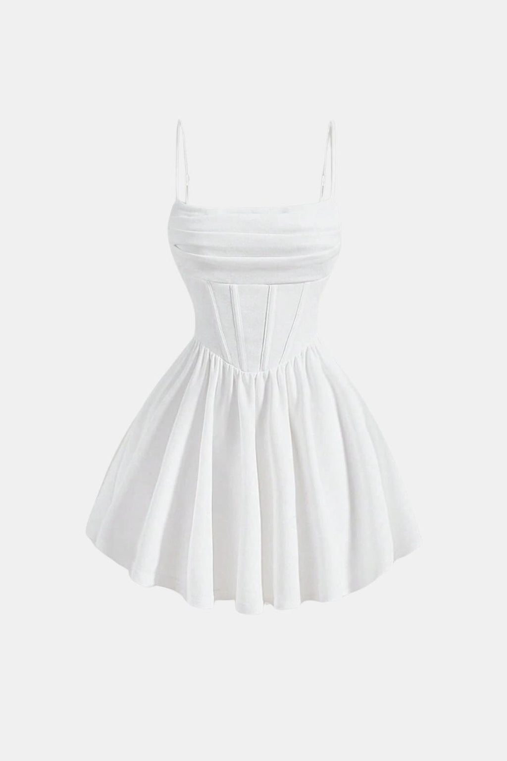 Women's Corset Mini Cocktail Dress – Spaghetti Strap Pleated Party Dress