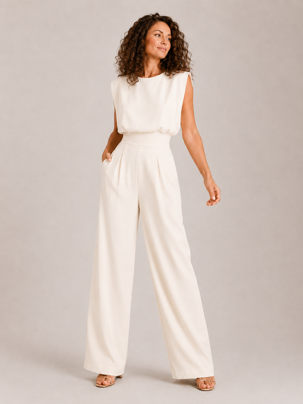 Women's Sleeveless Straight Leg Jumpsuit – Pocket Jumpsuit