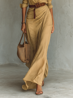Women's Wrap Maxi Dress – Plunging V-Neck Dress