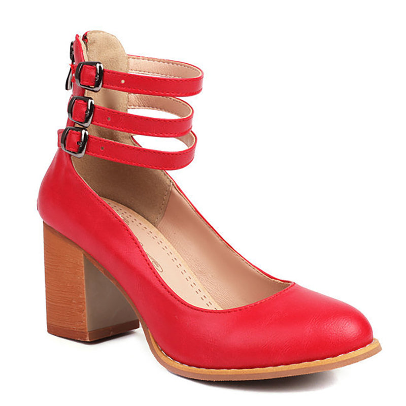 Women’s Heeled Sandals – Ankle Strap Block Heel Sandals – Casilda