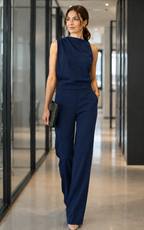 Women's Sleeveless Wide Leg Summer Jumpsuit – Relaxed Flowy Casual Jumpsuit