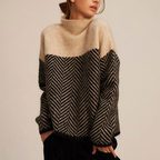 Women's Knit Sweater – Chevron Pattern Sweater – Arla