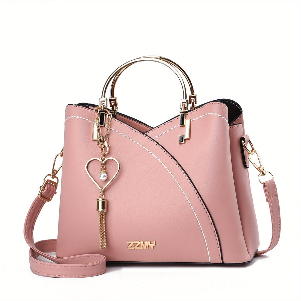 Women's Luxury Faux Leather Shoulder Bag – Designer Style Handbag – Lillian