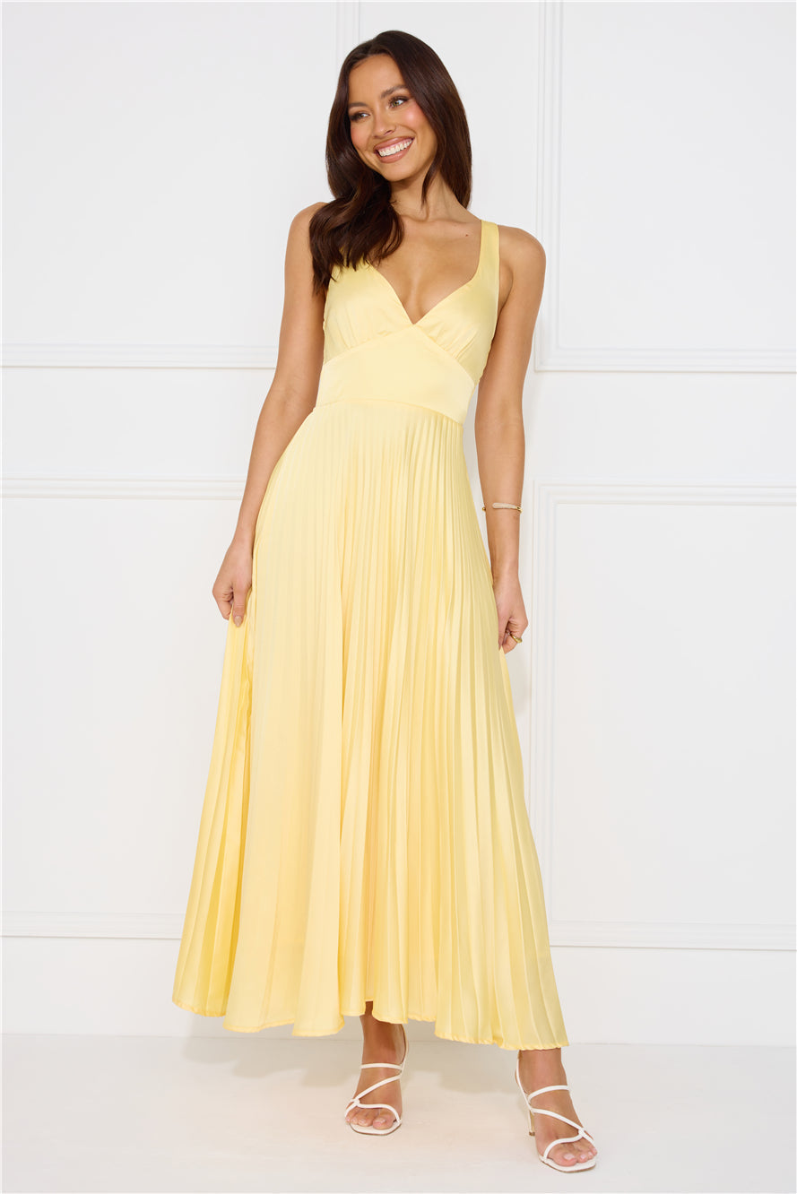 Women's V-Neck Pleated Maxi Dress – Sleeveless Cross Back Flowy Dress