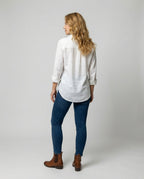 Women's Three-Quarter Sleeve Collared Blouse – Classic Button Front Blouse