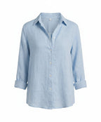Women's Three-Quarter Sleeve Collared Blouse – Classic Button Front Blouse
