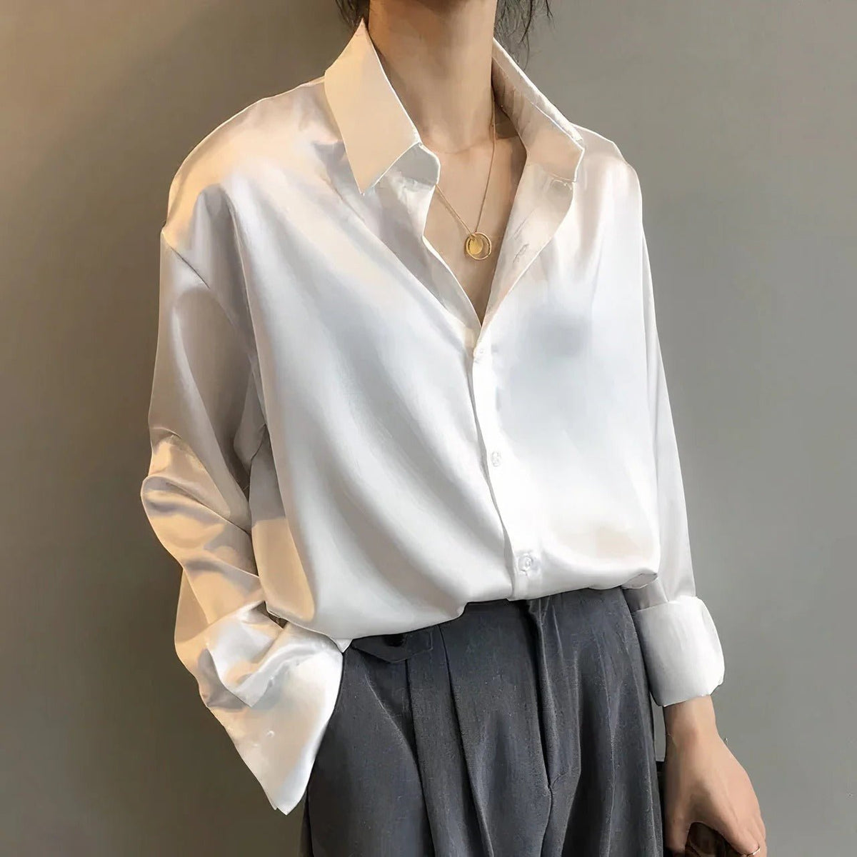 Women's Long Sleeve Button Blouse – Classic Button Front Blouse