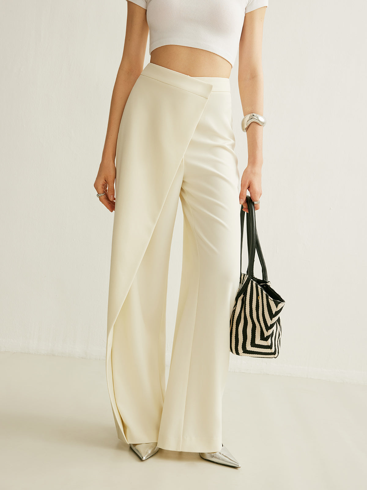 Women's Wrap Front Pants – Wide Leg Statement Pants