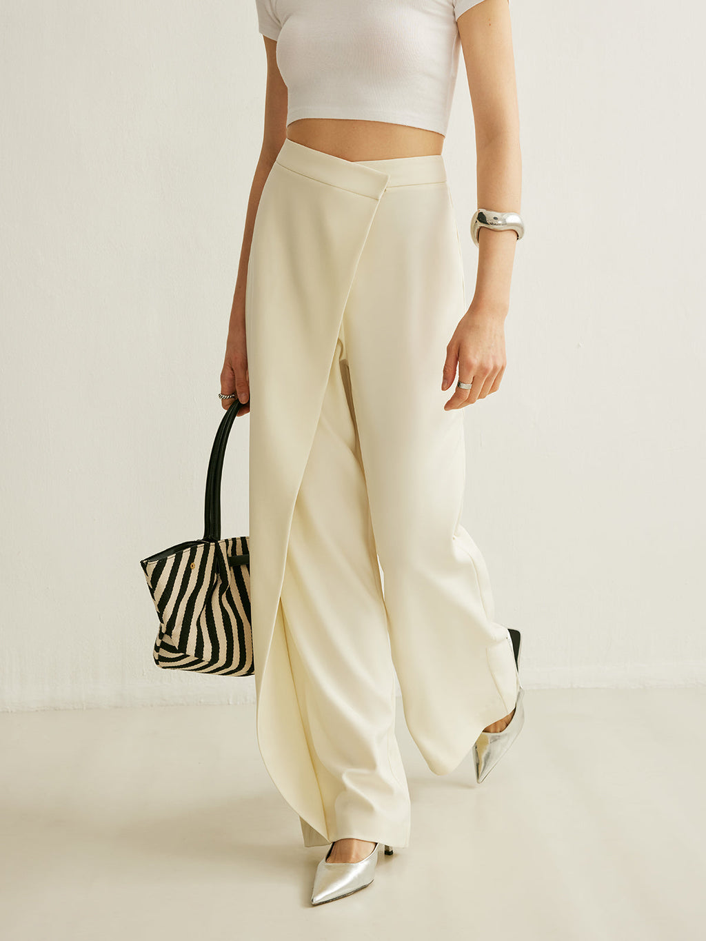 Women's Wrap Front Pants – Wide Leg Statement Pants
