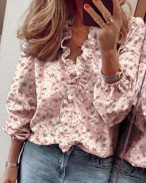 Women's Elegant Blouse with Draped Design and Relaxed Fit