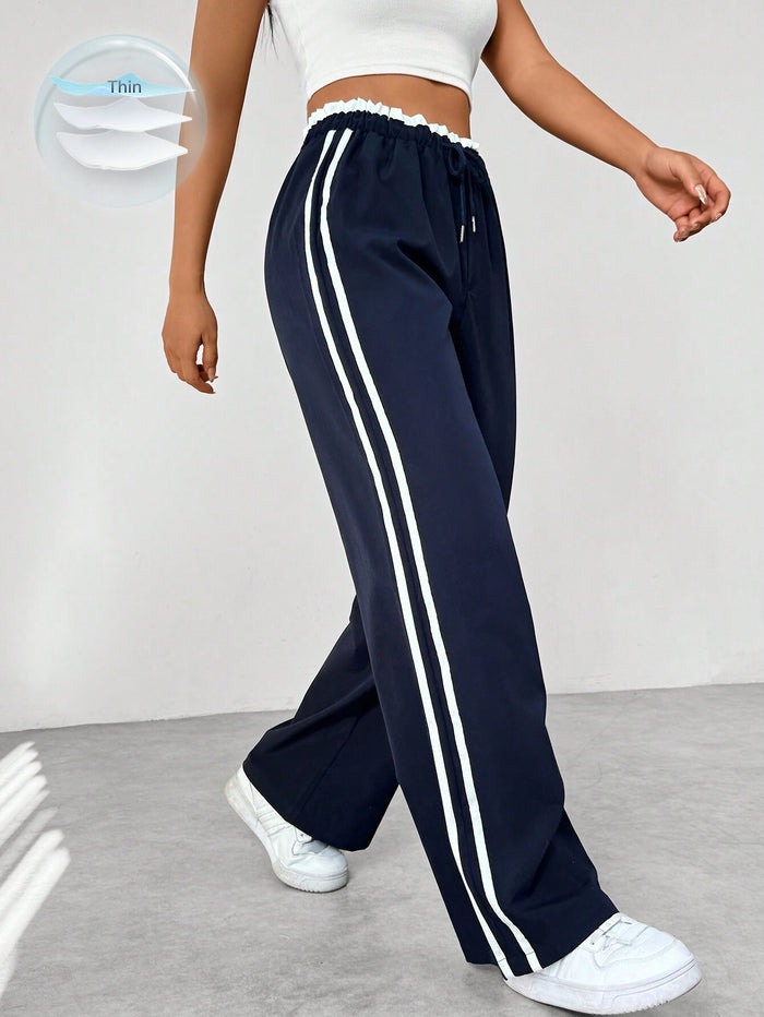 Women's Side Stripe Pants – Drawstring Athletic Pants