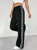 Women's Side Stripe Pants – Drawstring Athletic Pants