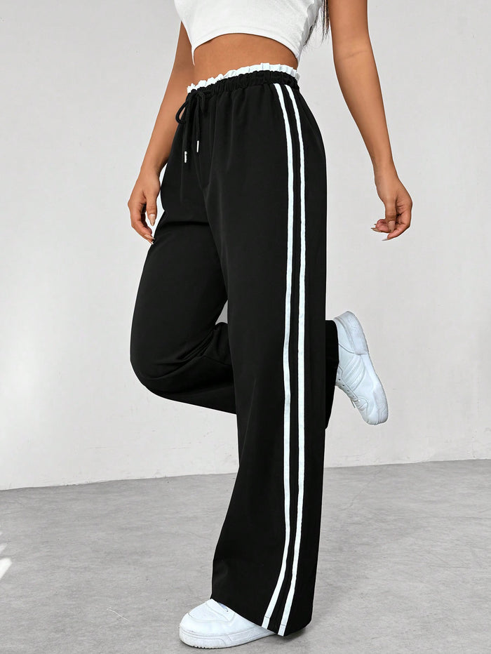 Women's Side Stripe Pants – Drawstring Athletic Pants