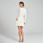 Women's Pearl Embellished Mini Dress – Beaded Cocktail Occasion Dress